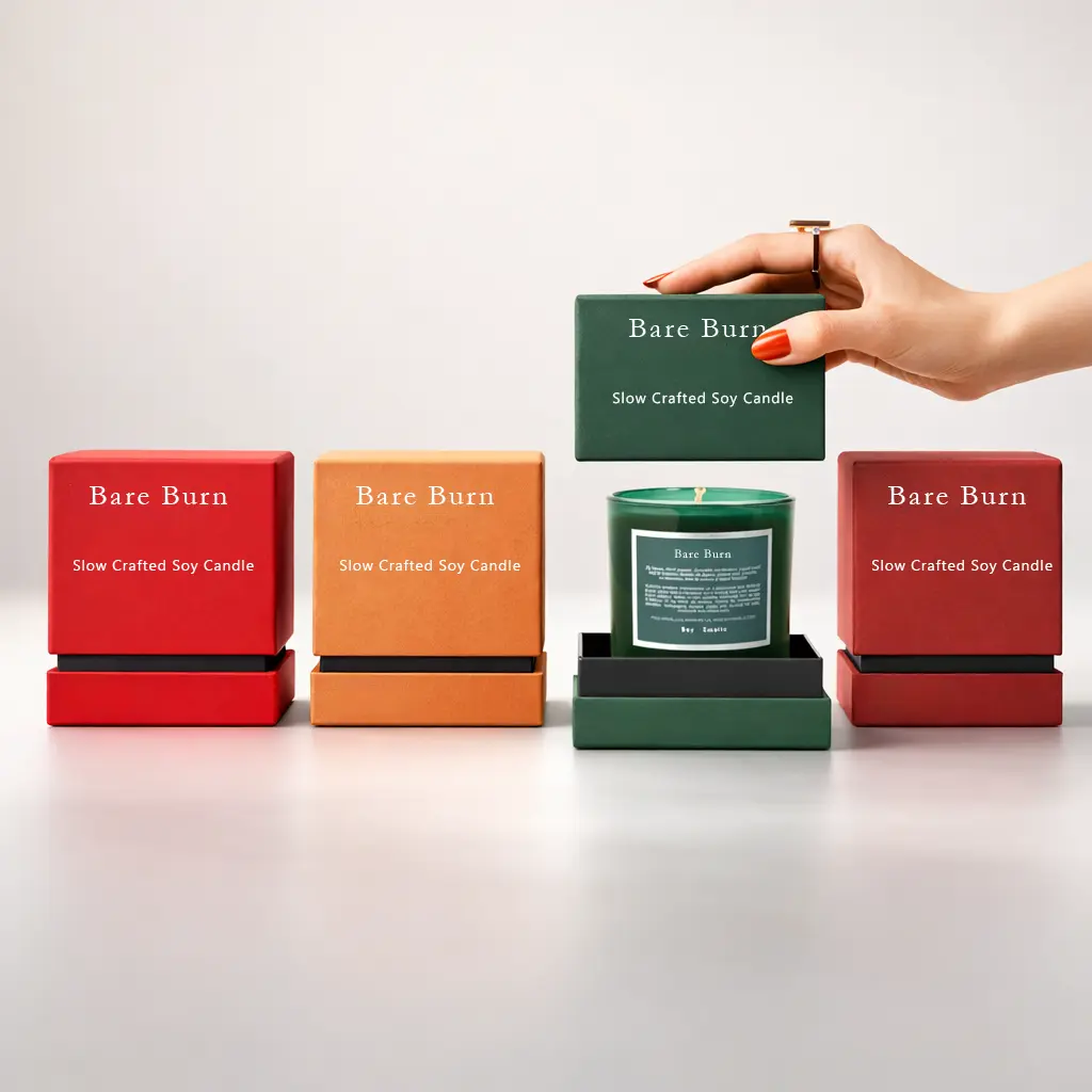 Luxury custom printed candle packaging boxes | Full color logo printing for candle brands USA