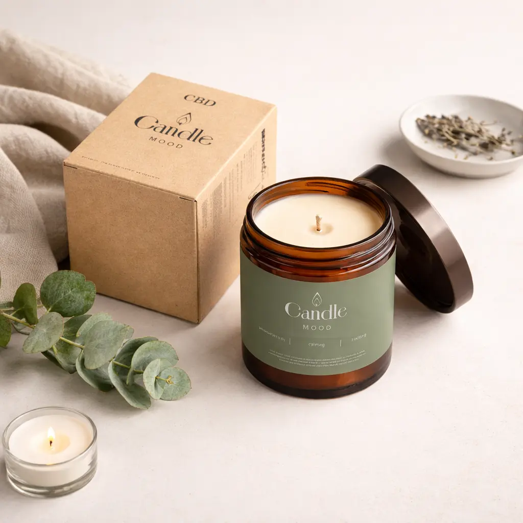 Eco-friendly kraft candle packaging boxes for artisan brands