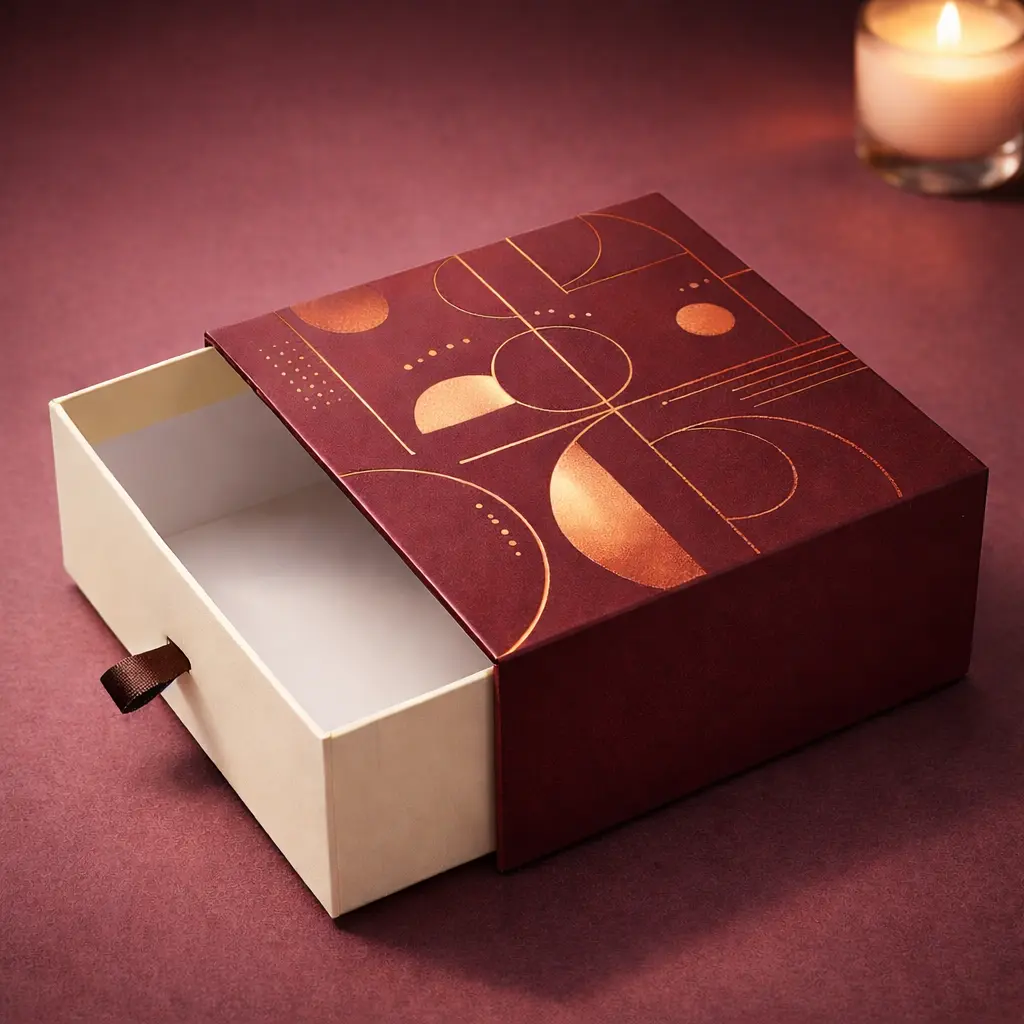 Custom candle gift boxes with foil stamping