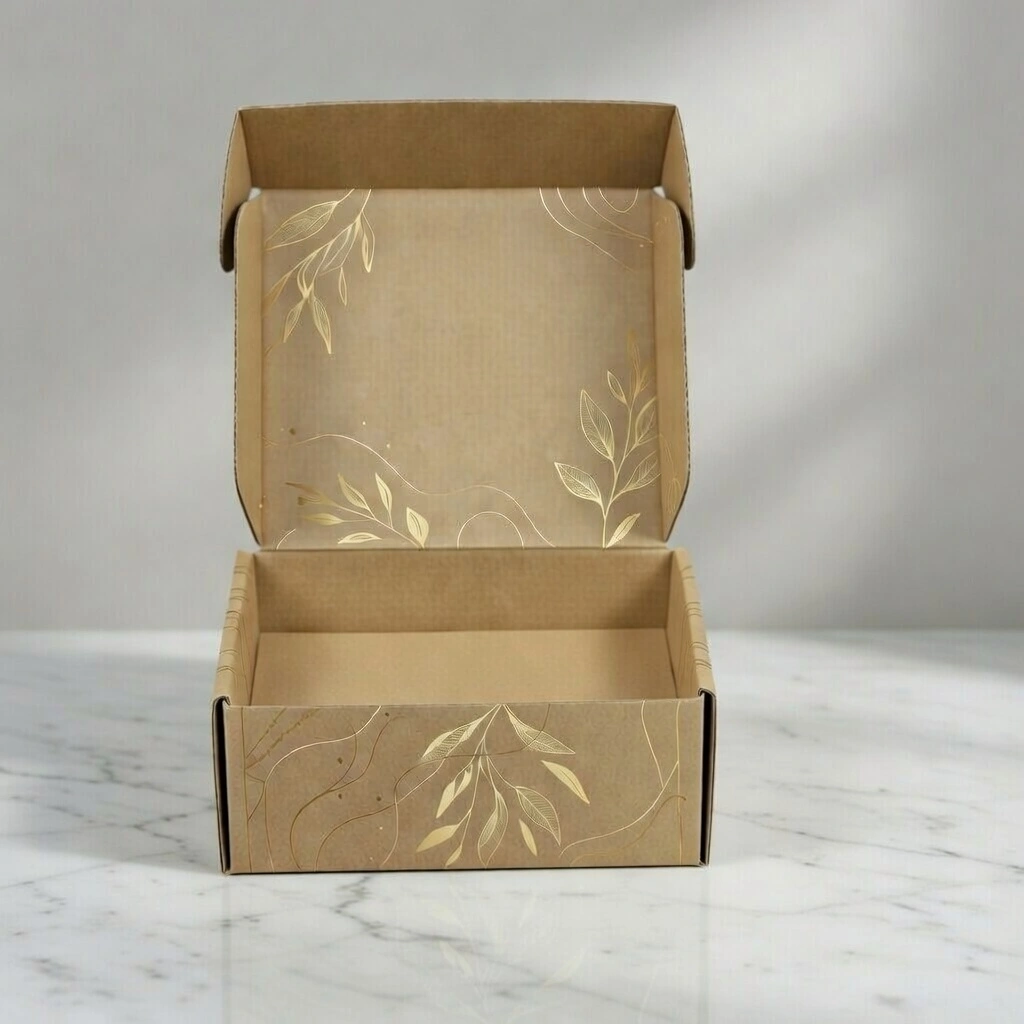 Candle subscription box packaging with branded design