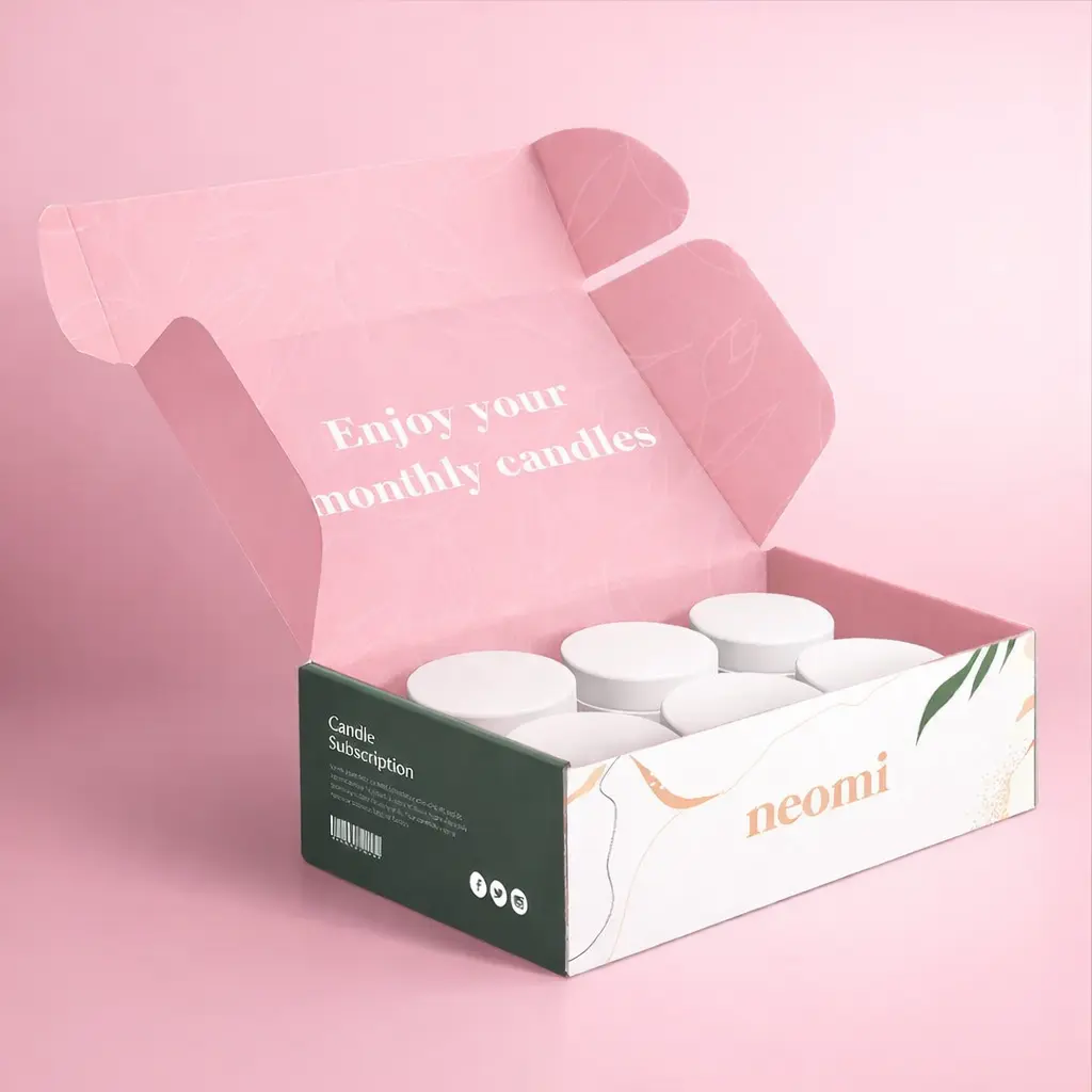 Custom candle subscription boxes for monthly deliveries
