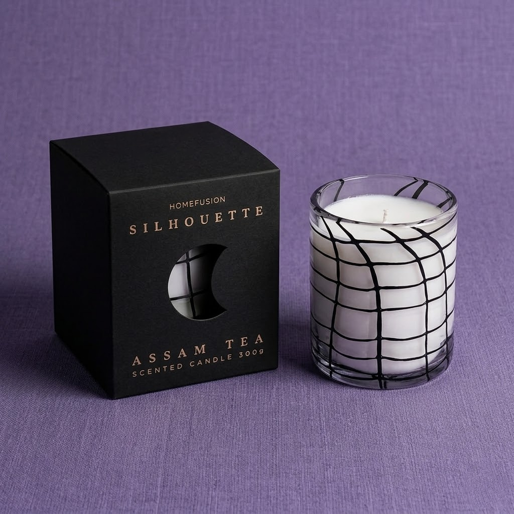 Personalized candle boxes with brand logo and artwork