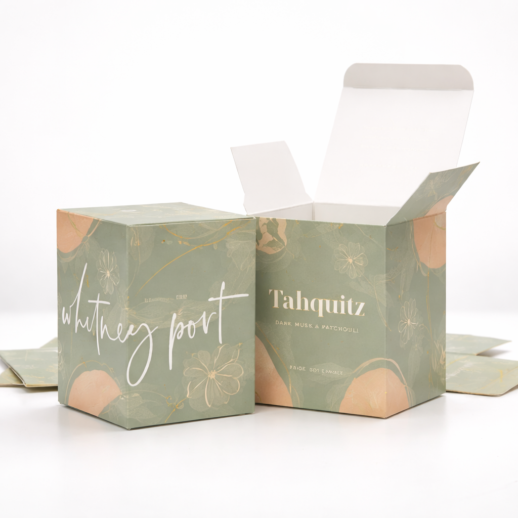 Personalized candle boxes with custom logo printing